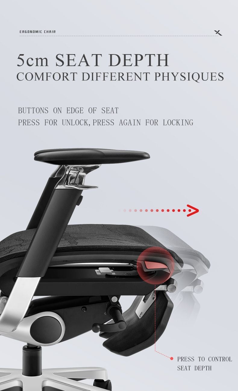  Ghế Công Thái Học Ergonomic X-Men Xeno Màu Đỏ (Có kê chân) 