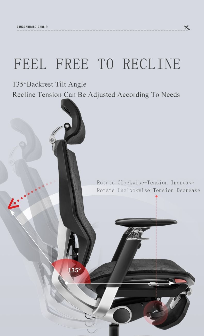  Ghế Công Thái Học Ergonomic X-Men Xeno Màu Đỏ (Có kê chân) 