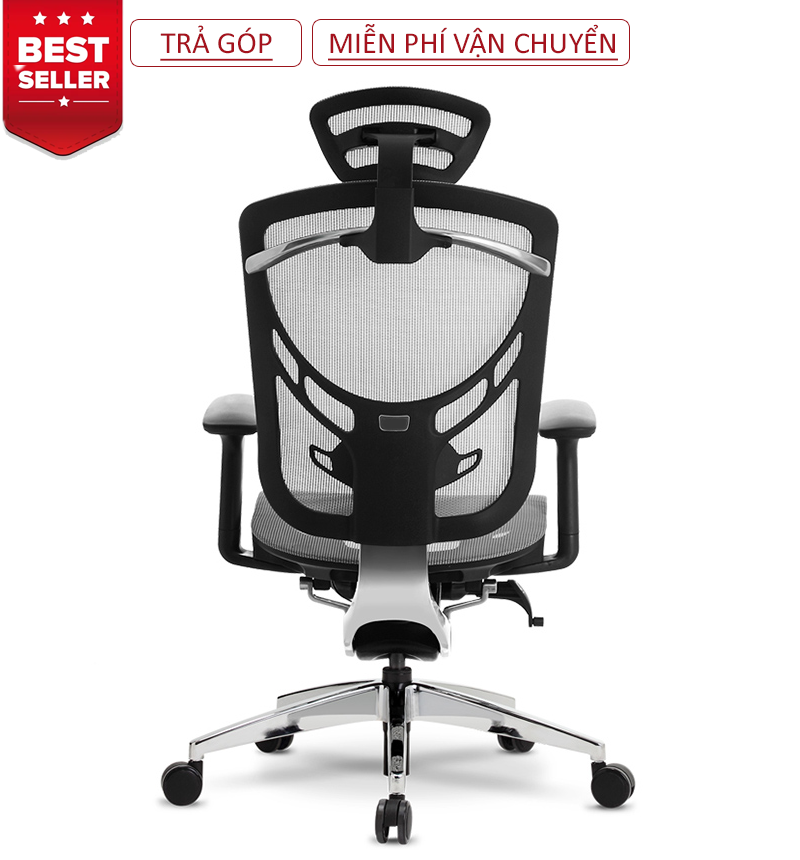  [Ko bảo hành] Ghế Ergonomic Công Thái Học Dvary Ivino Xám - Tay cầm 5D 2023 (Tặng Phụ Kiện Mắc Áo) 