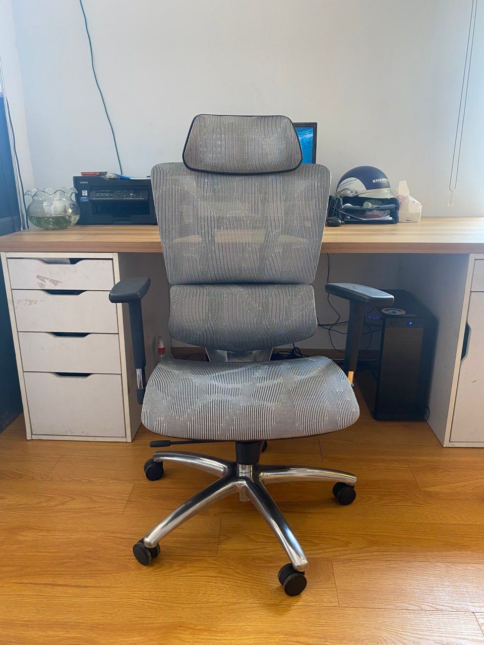  [SOLD - Hàng trưng bày thanh lý] Ghế Ergonomic 2 lưng Simple-X Xám ( TỰA ĐẦU 3D + TAY 3D ) 