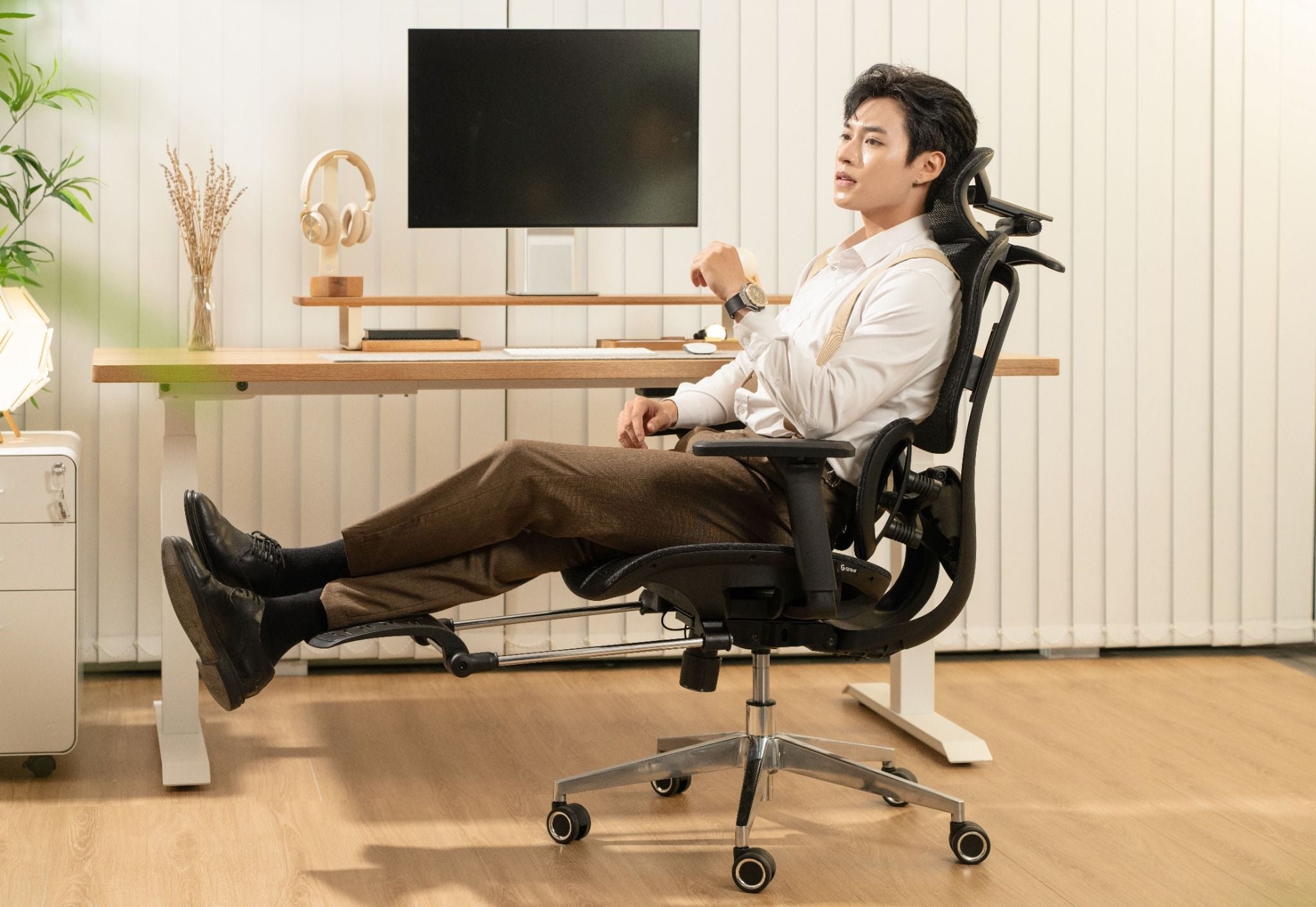  Ghế Công Thái Học Gami Crom bản thường màu All Black (tùy chọn gắn thêm gác chân) 