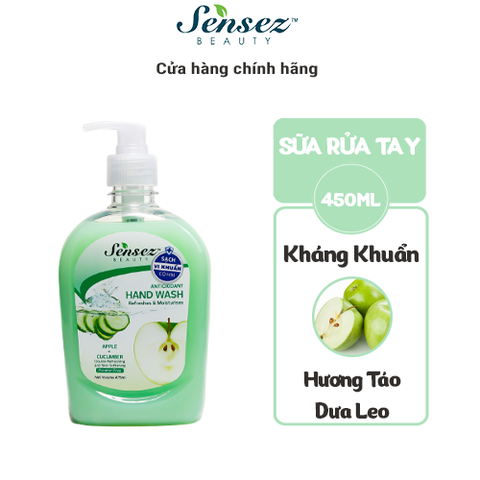 Nước Rửa Tay Kháng Khuẩn Sensez Beauty - Hương Táo - 475ml