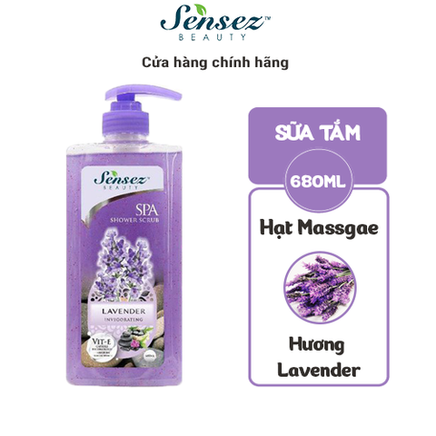 Sữa Tắm Hạt Massage Sensez Beauty Hương Hoa Lavender - 680ml