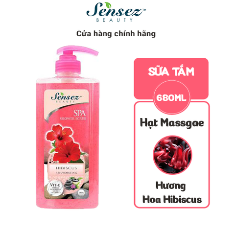 Sữa Tắm Hạt Massage Sensez Beauty Hương Hoa Hibiscus - 680ml