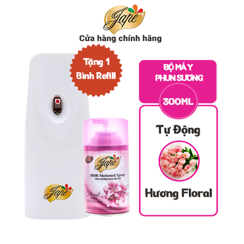 Máy Xịt Phòng Tự Động Jape Hương Floral - Gồm 1 Máy + 2 Lõi