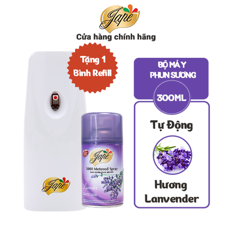 Máy Xịt Phòng Tự Động Jape Hương Lavender - Gồm 1 Máy + 2 Lõi