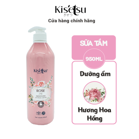 Sữa Tắm Dưỡng Ẩm Trắng Da Kisetsu Hương Hoa Hồng - 950ml