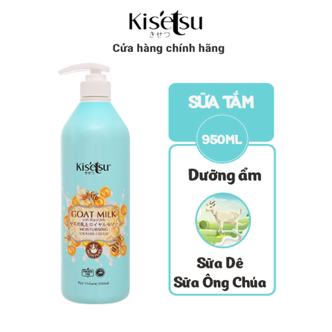 Sữa Tắm Dưỡng Ẩm Trắng Da Kisetsu Hương Sữa Dê, Sữa Ong Chúa - 950ml