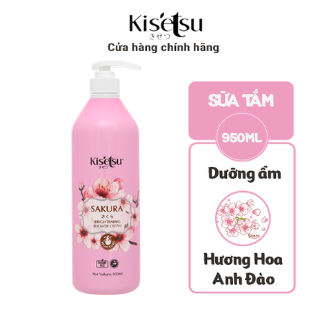 Sữa Tắm Dưỡng Ẩm Trắng Da Kisetsu Hương Hoa Anh Đào - 950ml