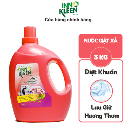 Nước Giặt Xả InnoKleen 3 Lít Diệt Khuẩn Khử Mùi 2 trong 1