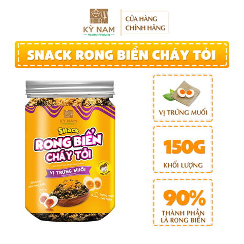 Snack rong biển cháy tỏi Kỳ Nam rong biển ăn liền vị trứng muối 150g