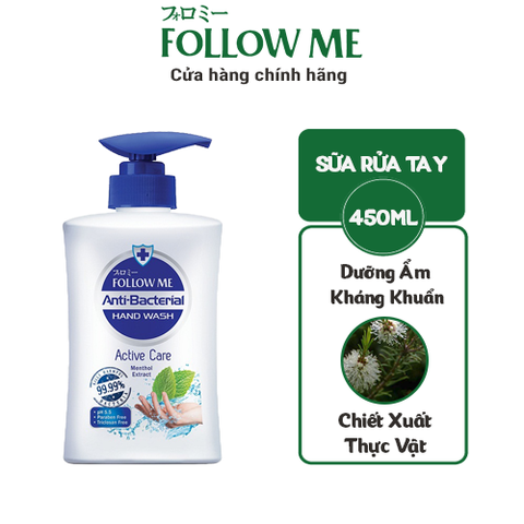 Nước Rửa Tay Dưỡng Ẩm Kháng Khuẩn Follow Me - 450ml