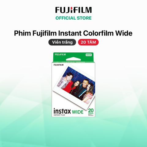 Fujifilm Instax Wide Film, Lot de 2 films blancs (20 poses