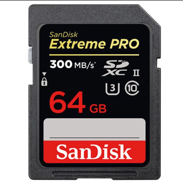 Thẻ nhớ SD Sandisk 64GB Extreme Pro SDHC UHS-II V90 300mb/260mb/s