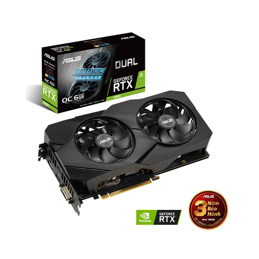 VGA ASUS Dual GeForce RTX 2060 OC EVO 6GB GDDR6 ( DUAL-RTX2060-O6G-EVO )