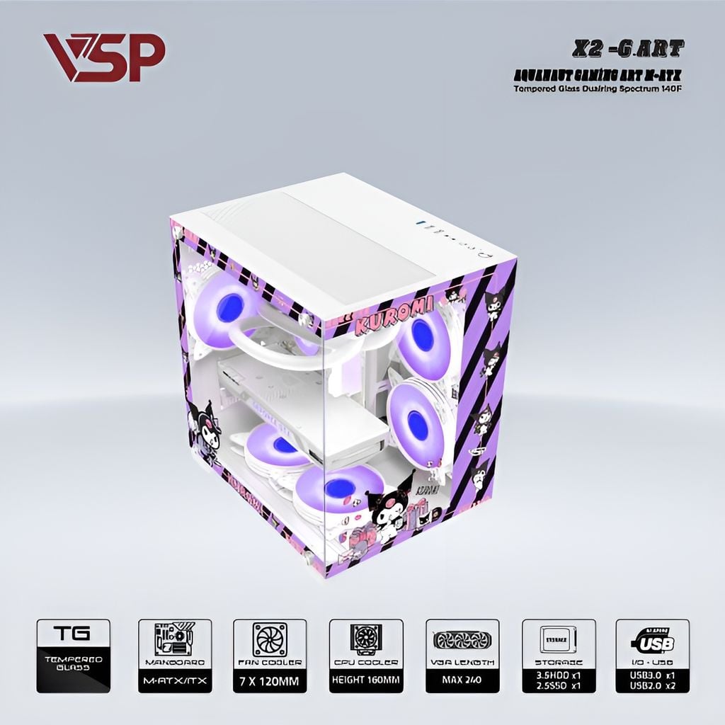 VỎ CASE MÁY TÍNH VSP X2 - G.ART TRẮNG