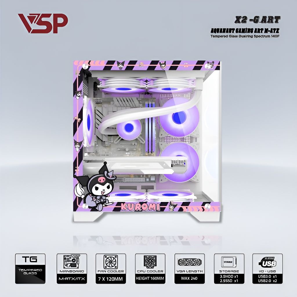 VỎ CASE MÁY TÍNH VSP X2 - G.ART TRẮNG