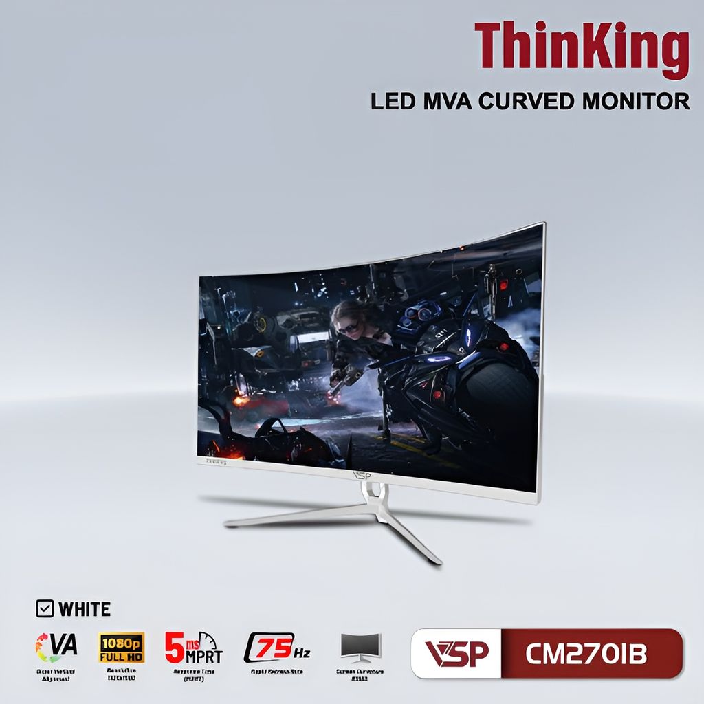 Màn hình VSP 27inch CONG 75Hz ( CM2701B ) - WHITE