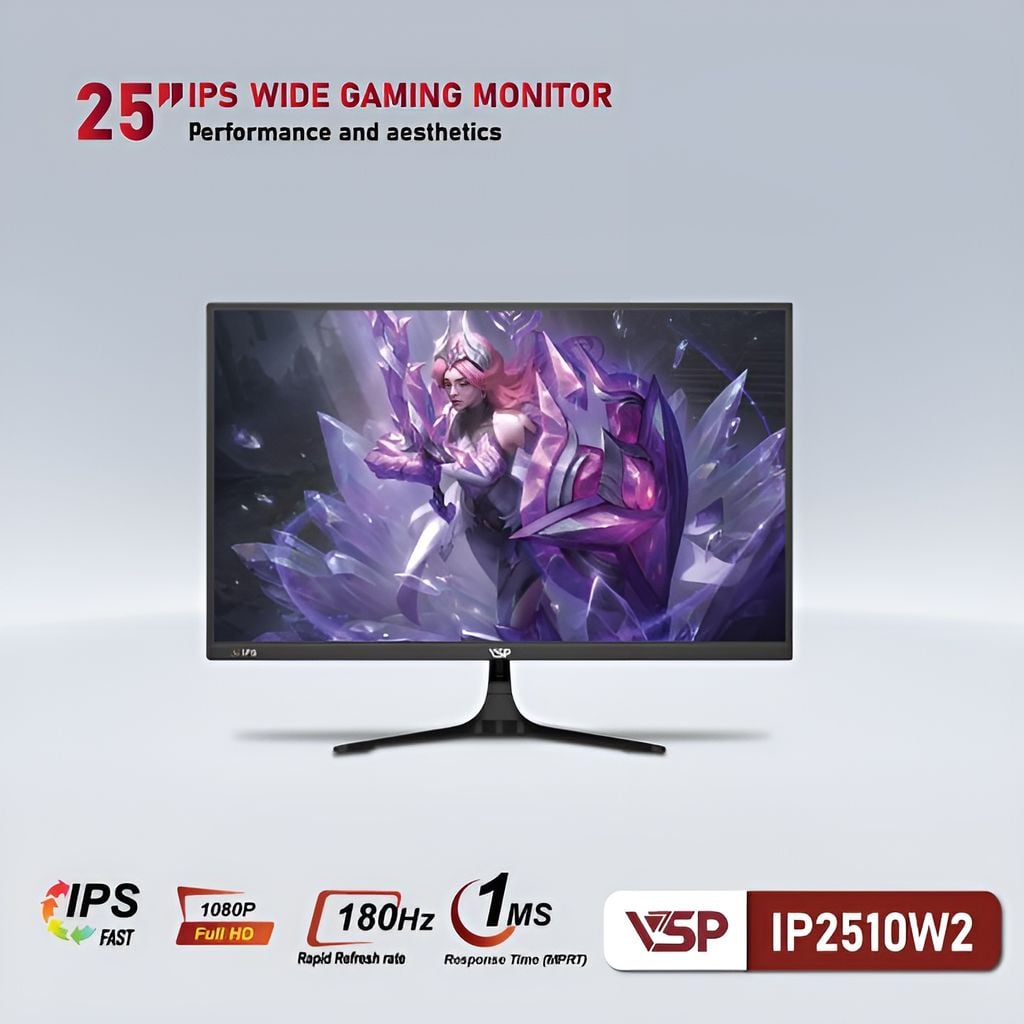 Màn hình VSP IP2510W2 25inch Full HD Fast IPS 200Hz 1ms phẳng Đen