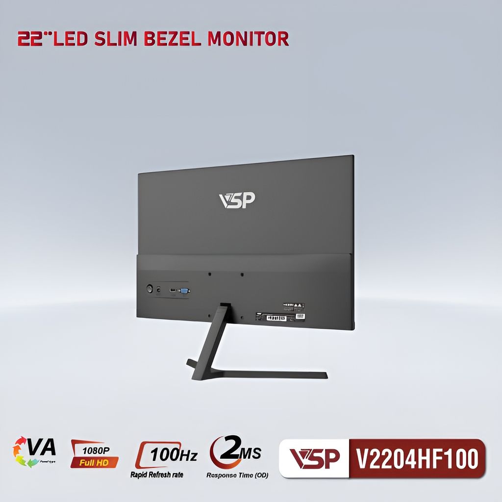 Màn hình VSP V2204H 22inch Full HD VA 100Hz phẳng Đen