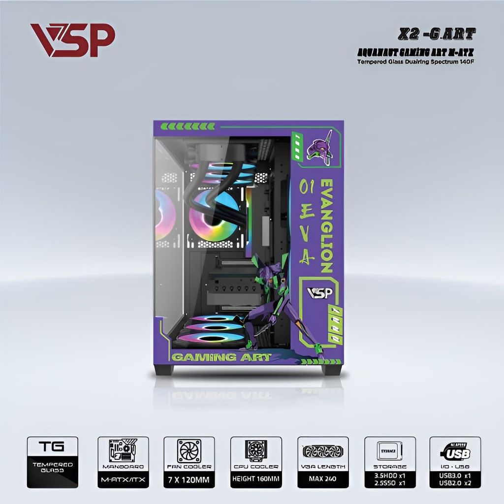 VỎ CASE MÁY TÍNH VSP X2 - G.ART ĐEN