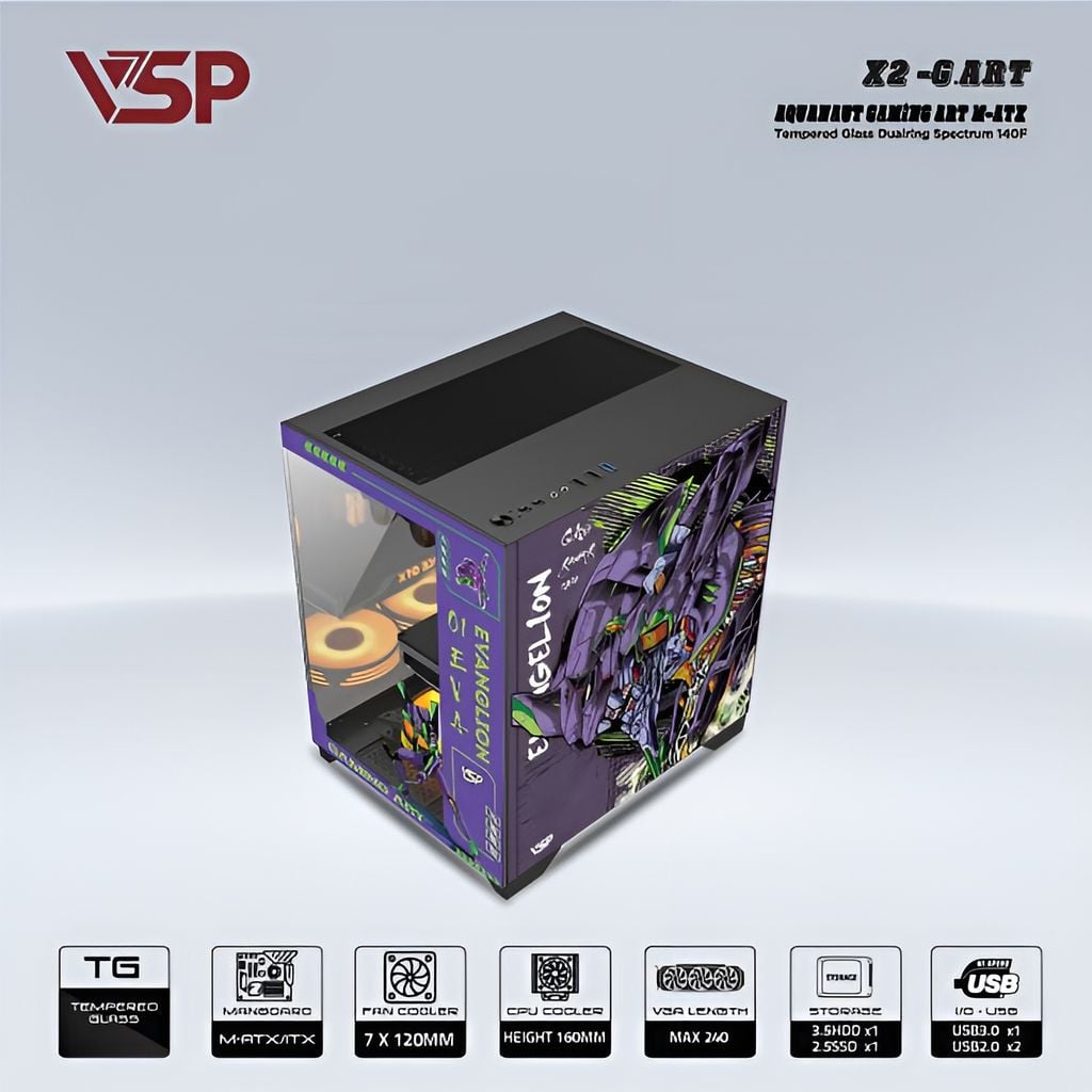 VỎ CASE MÁY TÍNH VSP X2 - G.ART ĐEN