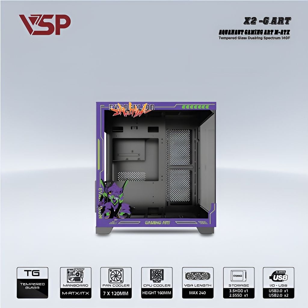 VỎ CASE MÁY TÍNH VSP X2 - G.ART ĐEN