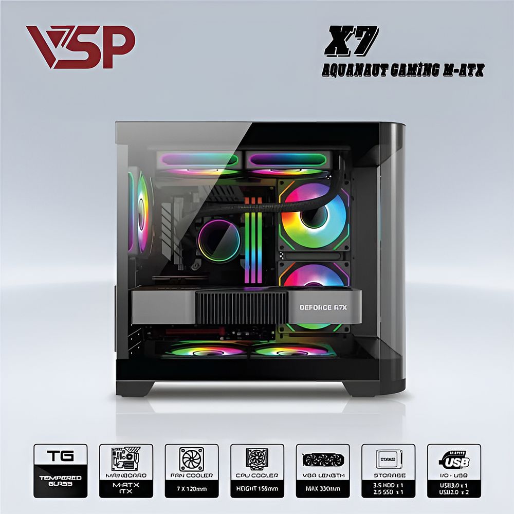 CASE VSP X7 AQUANAUT PRO GAMING - BLACK