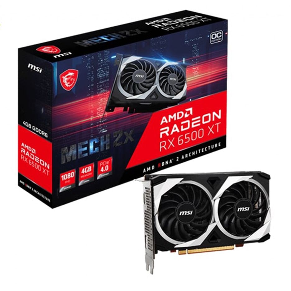  VGA MSI RX 6500XT MECH 2X OC 4GB GAMING 