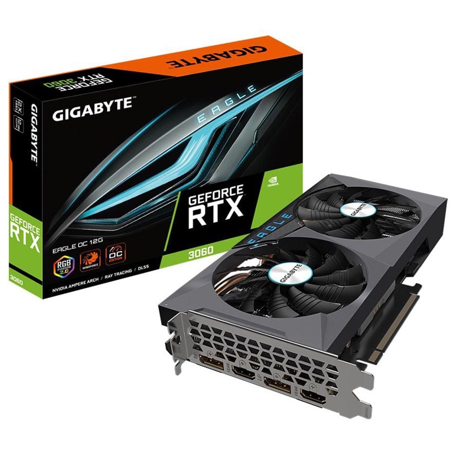 VGA GIGABYTE GeForce RTX 3060 EAGLE OC 12G 12GB GDDR6 (GV-N3060EAGLE OC-12GD)