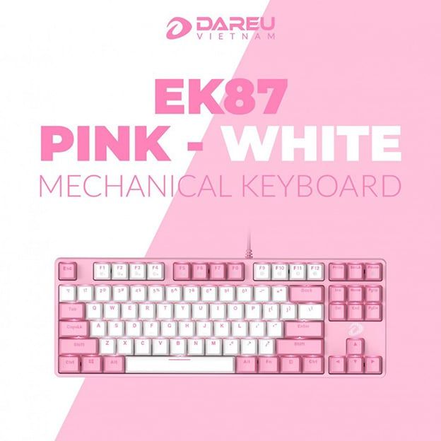  Bàn phím cơ Gaming Dareu EK87 Pink 