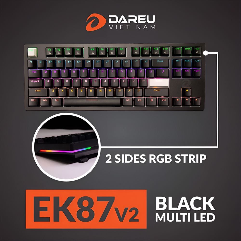 Bàn phím cơ Gaming EK87 Black V2