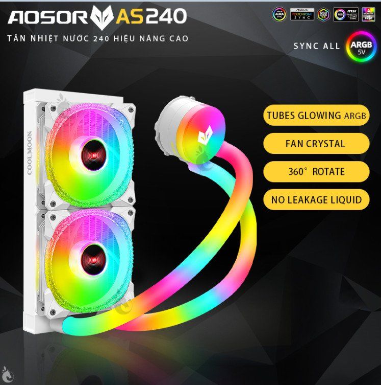 Tản nhiệt nước COOLMOON AOSOR 240-X RGB WHITE