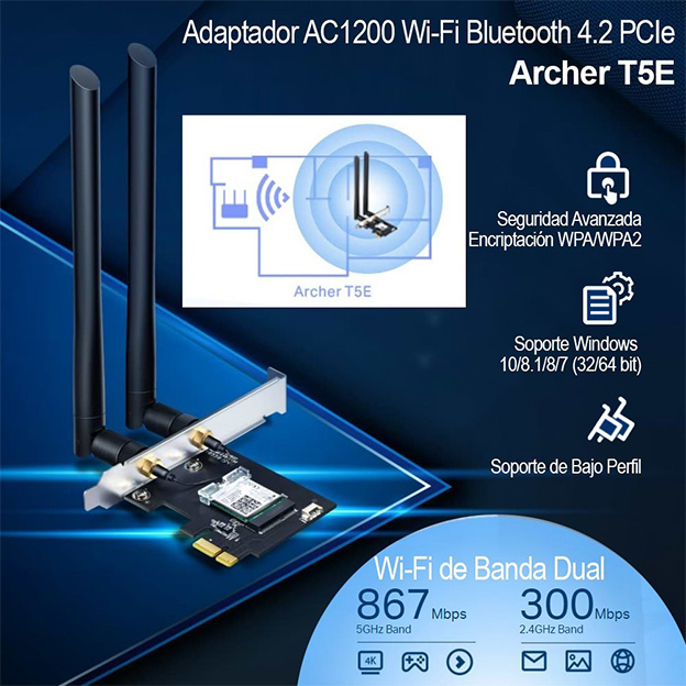 Card mạng WiFi 5 TP-Link T5E chuẩn AC1200 (0152502312)