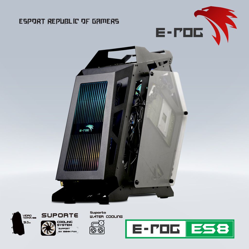 Case Gaming ES8 ROG BLACK ( CÓ SẴN 6 FAN RGB )