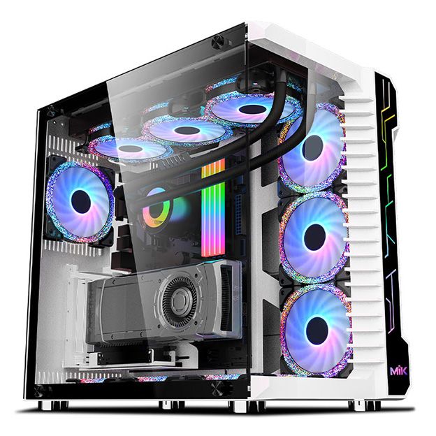 Case mik LV07 White Gaming NEW LED RGB