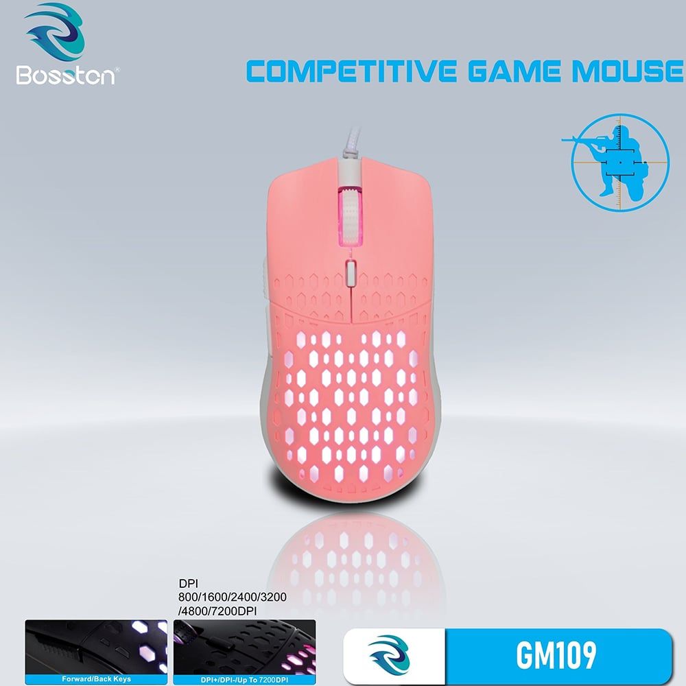  Chuột Gaming BOSSTON GM109 PINK 