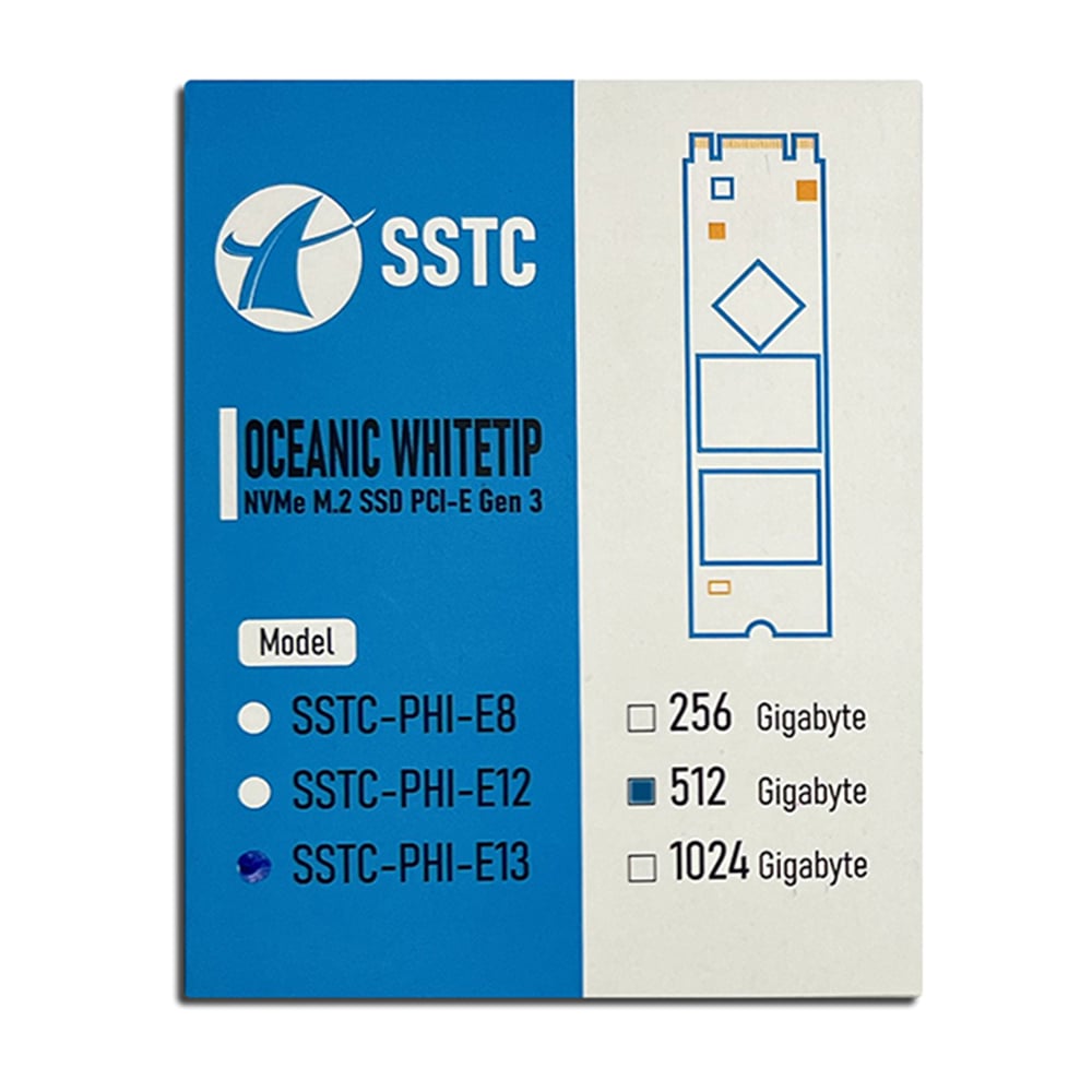 SSD 512GB SSTC Oceanic Whitetip E13 M.2 2280 PCIe Gen 3(SSTC-PHI-E13512)