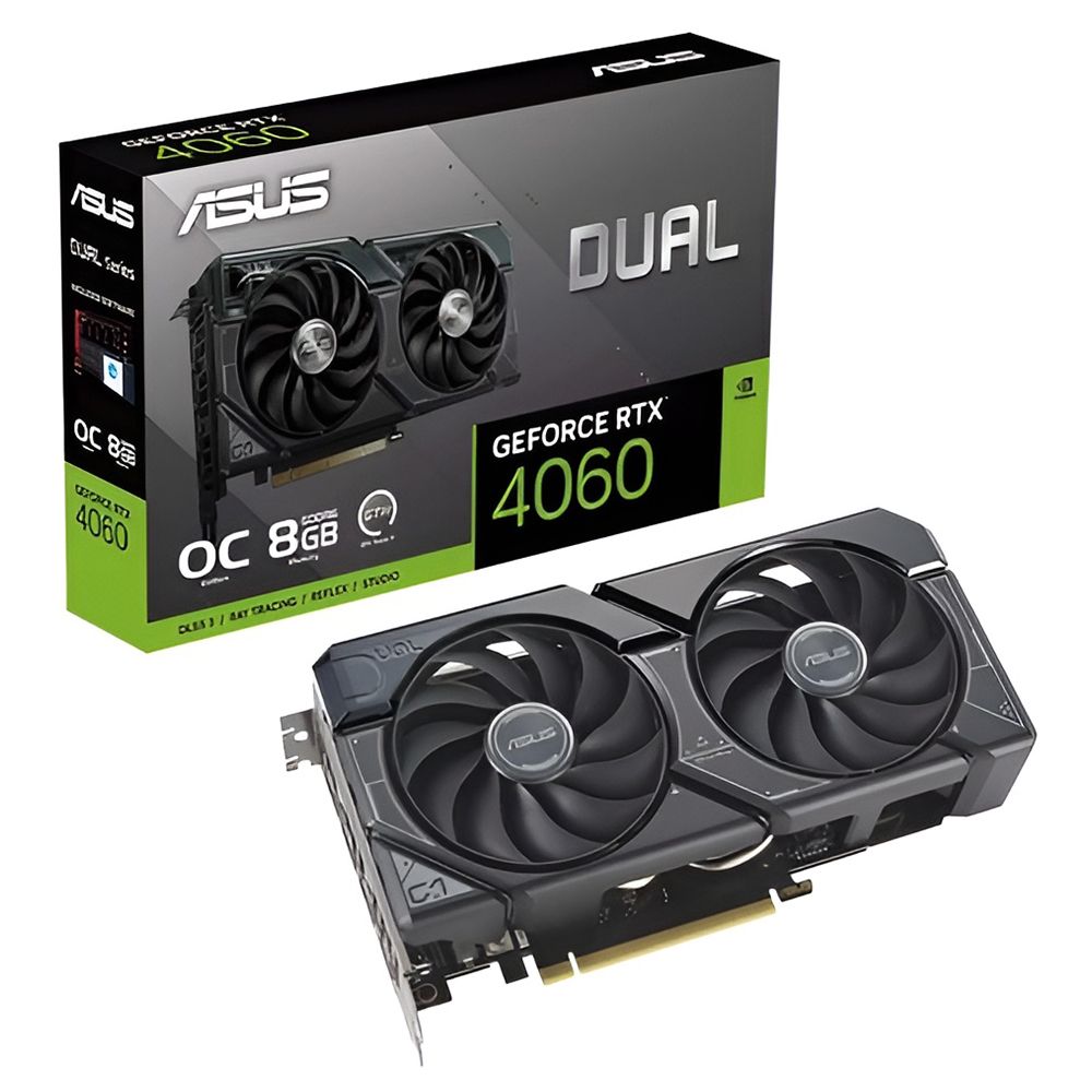  VGA Asus Dual GeForce RTX 4060 EVO OC Edition 8GB GDDR6 ( DUAL-RTX4060-O8G-EVO) 