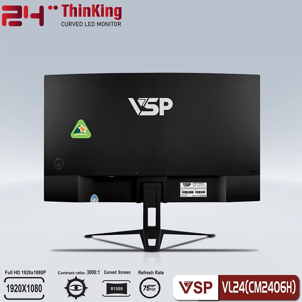 Màn hình Cong VSP 24inch 75Hz VA Full viền CM2406H ( LM01-2406H00129 )