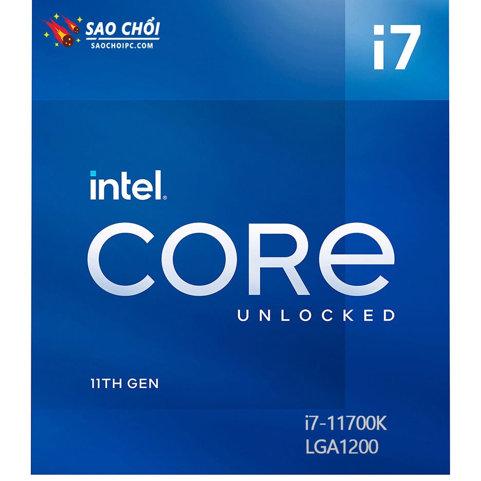 CPU Intel Core i7-11700K BOX CHÍNH HÃNG (3.6GHz turbo up to 5Ghz, 8 nhân 16 luồng, 16MB Cache, 125W) - Socket 1200