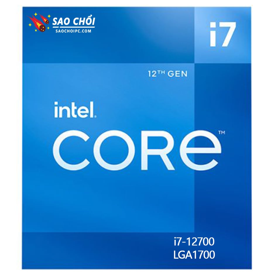 CPU Intel Core i7-12700 Box chính hãng (3.6GHz turbo up to 4.9Ghz, 12 nhân 20 luồng, 25MB Cache, 65W) - Socket 1700