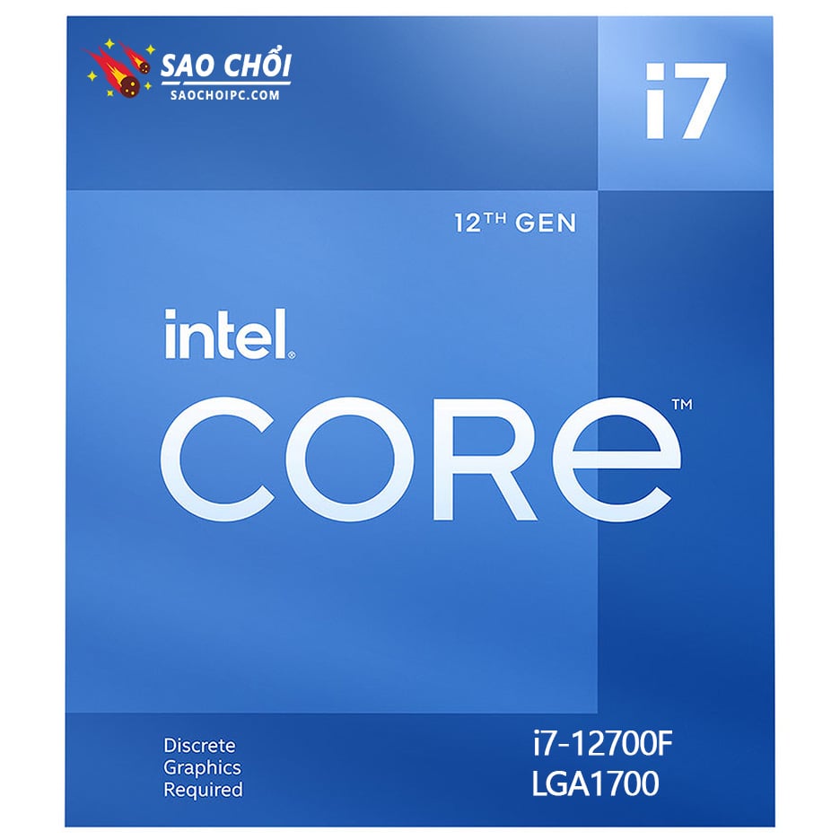 CPU Intel Core i7-12700F Box chính hãng (Up to 4.8Ghz, 12 nhân 20 luồng, 25MB Cache, 125W) - Socket 1700