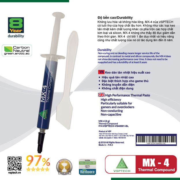 KEM TẢN NHIỆT MX4 - CHÍNH HÃNG VSP (ACTCP00031B)