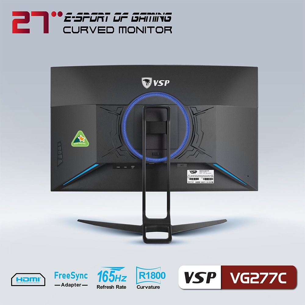 Màn hình Cong VSP 27inch VA 165Hz GAMING ( VG277C )