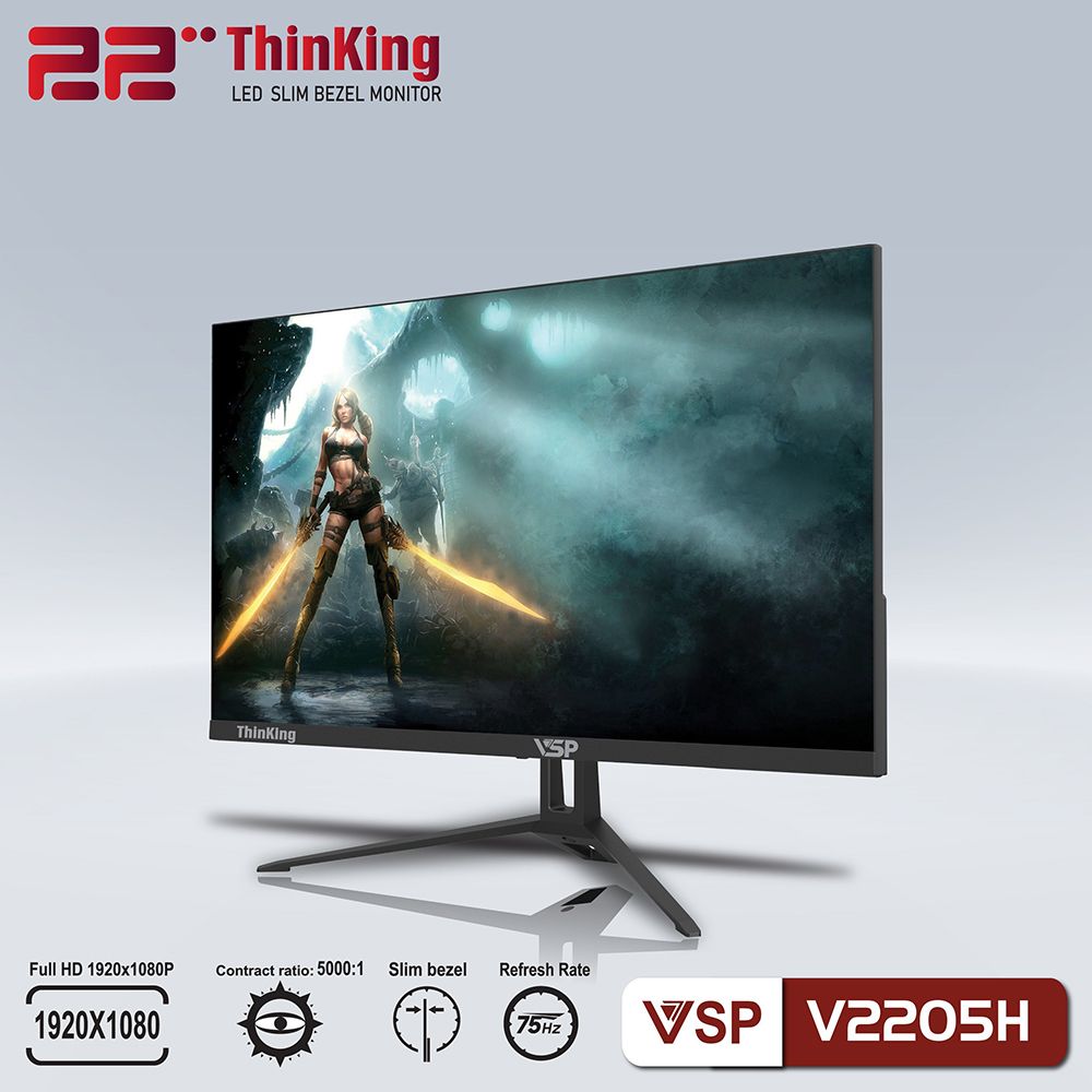 Màn hình Gaming VSP 22inch 75hz IPS V2205H BLACK ( LM01-V2205H0129 )