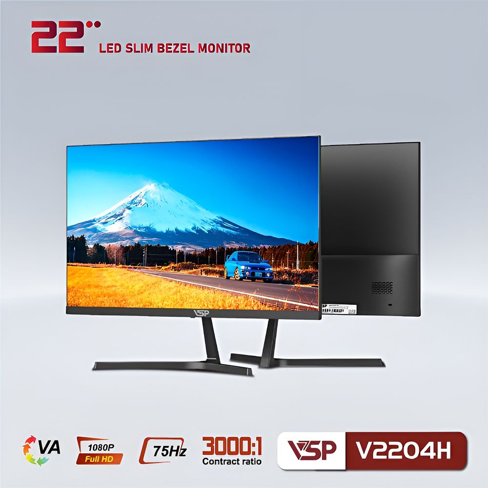 Màn Hình VSP 22inch VA 75hz Tràn Viền Black ( V2204H )