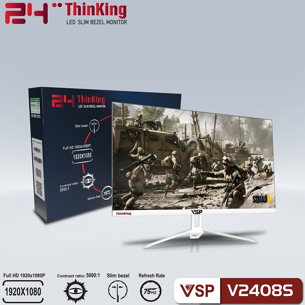 Màn hình VSP 24inch 75Hz VA WHITE V2408S