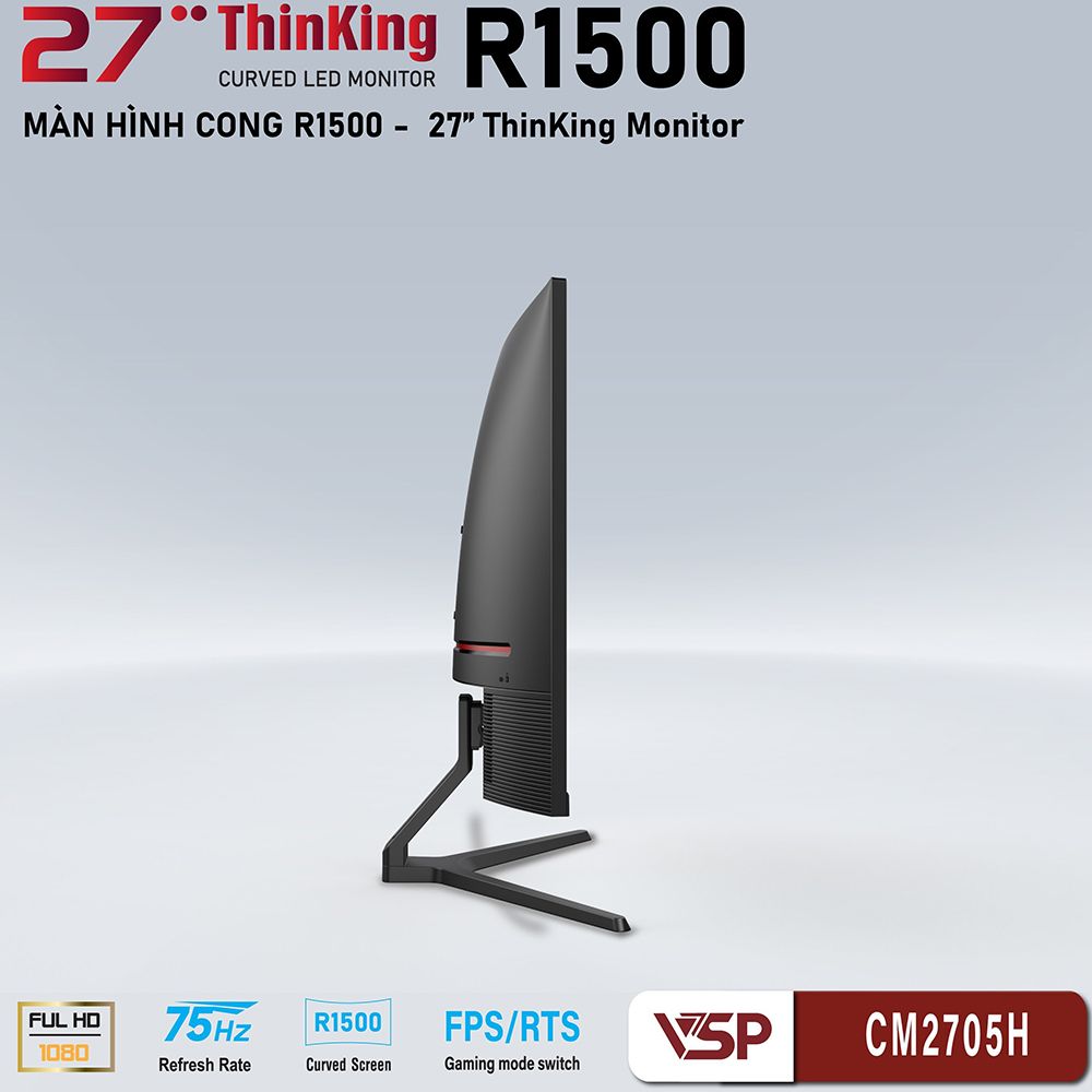 Màn hình VSP 27inch CONG 75Hz ( CM2705H ) - BLACK
