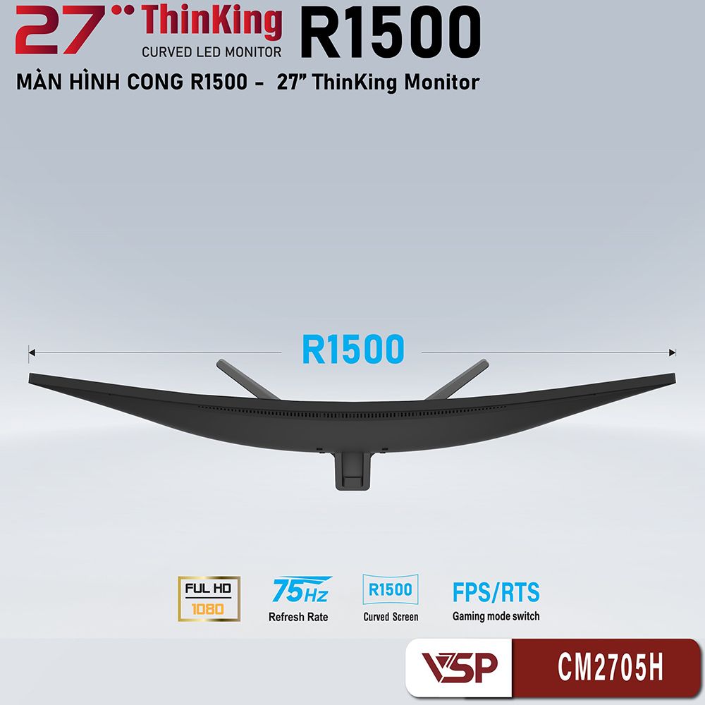 Màn hình VSP 27inch CONG 75Hz ( CM2705H ) - BLACK